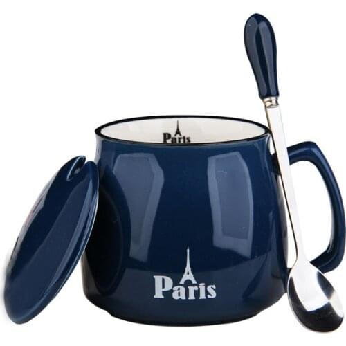 Breakfast Coffee Cup China Ceramics Mug Creativity Milk Couple Tableware Kitchen Tools Office Water Cup 380ml E11572