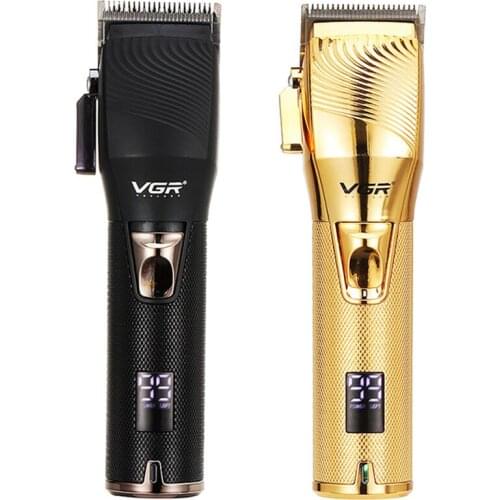 VGR Stainless Steel Hair Trimmer Large Capacity Cordless Hair Clippers for Men Luxury Powerful Shaver Hair Cutting Machine