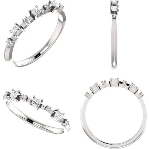 Trend Silver Color Rings Size Rings Elegant Women Wedding Rings