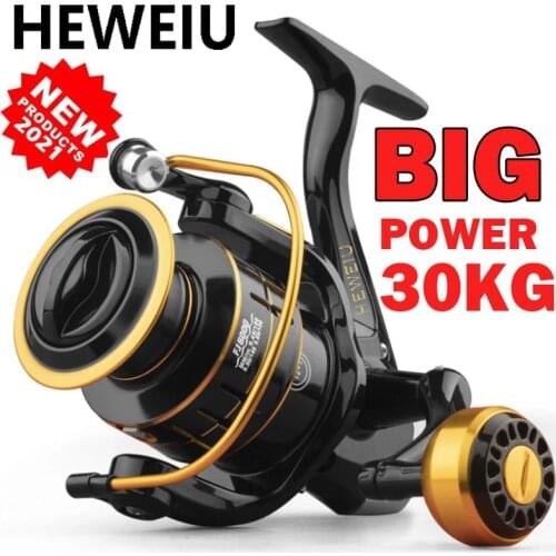 2021 NEW LINNHUE Max Drag 30kg 1000-7000 Size Spinning Big Trolling Fishing Reels Carp Metal