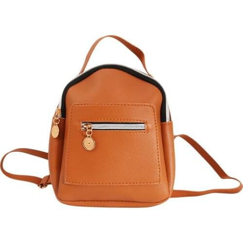 2020 Women Mini Backpack PU Leather Shoulder Bag Teenage Girls Multi-Function Small Bagpack Student School Backpack