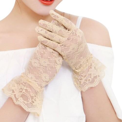 New Party Sexy Dressy Gloves Women High Quality Lace Gloves Paragraph Wedding Gloves Mittens Accessories Full Finger Girls Lace