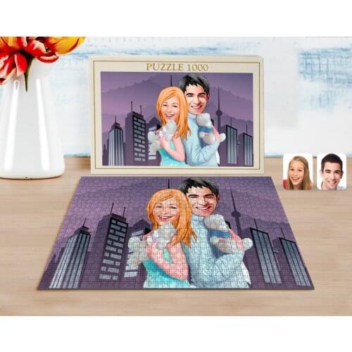 Personalized Valentine Caricature of 1000 Piece Professional Puzzle-87