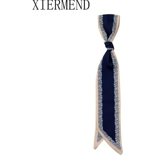 2021 New Summer 140*9 Silk Scarf Small Strip Narrow Hair Band Moire Spring And Autumn Style Scarf Thin Ribbon Scarf For Women