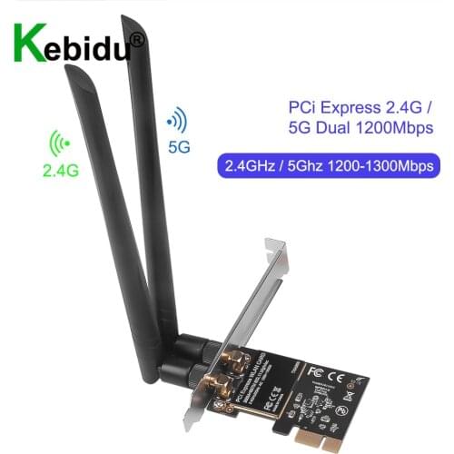 2.4Ghz/5Ghz 1200Mbps PCIe Wireless Wifi LAN Network Card 5G Dual Band PCI Express Wifi Adapter for Gaming Realtek RTL8812AE