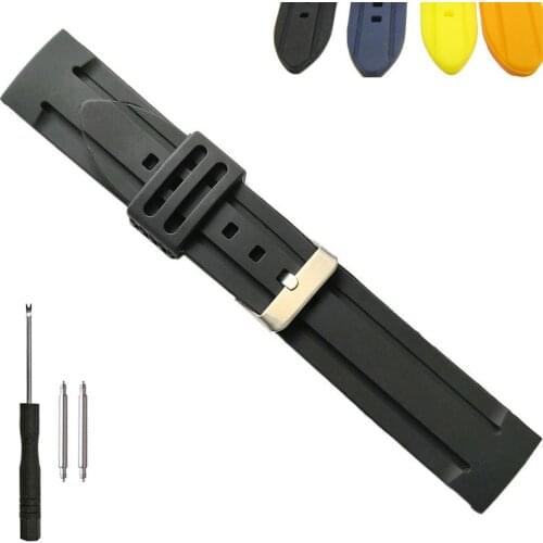 20mm Silicone Rubber Watch Band Soft Silicon Strap for Fashion Casual Sports Diver Watches