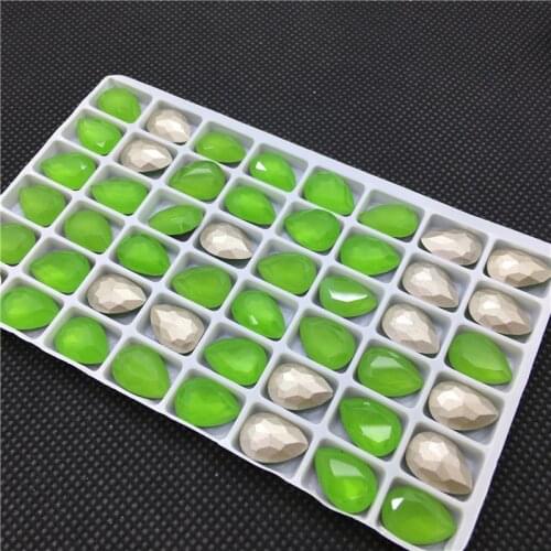 10x14mm 48pcs Drop Rhinestone K9 Glass Crystal Teardrop Fancy Stone Colors Opal Pointed Back Drop for Jewelry making