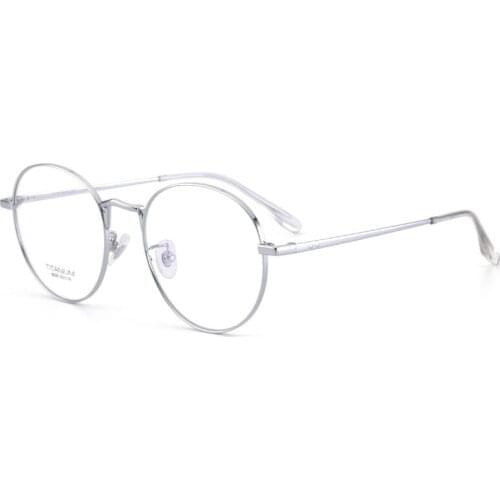 Titanium Glasses round Wide-Brimmed Pure Titanium Glasses Small Frame Plain Glasses Pure Titanium Ultra-Light Glasses Frame 9035