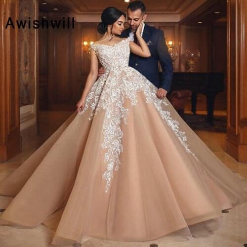 2020 Vestido De Festa Longo Off The Shoulder Lace Appliques Elegant Formal Evening Dresses Arabic Prom Gown Wedding Party Dress