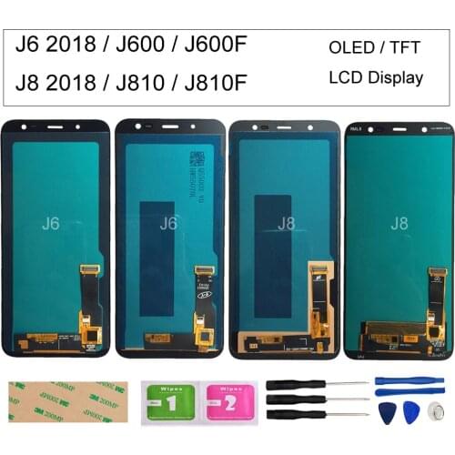 TFT/OLED For Samsung J6 2018 J600 J600F LCD For Samsung Galaxy J8 2018 J810 J810F lcd Display Touch Screen Digitizer Assembly