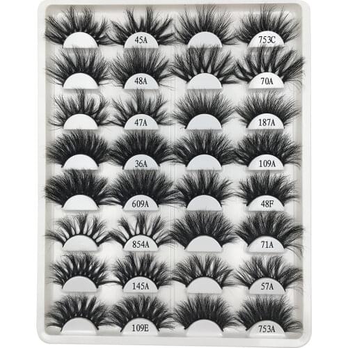 RED SIREN 1 Pair Lashes Wholesale 100% Mink Hair False Eyelashes Handmade 25mm Lashes Dramatic Thick Long 3d Mink Lashes Makeup
