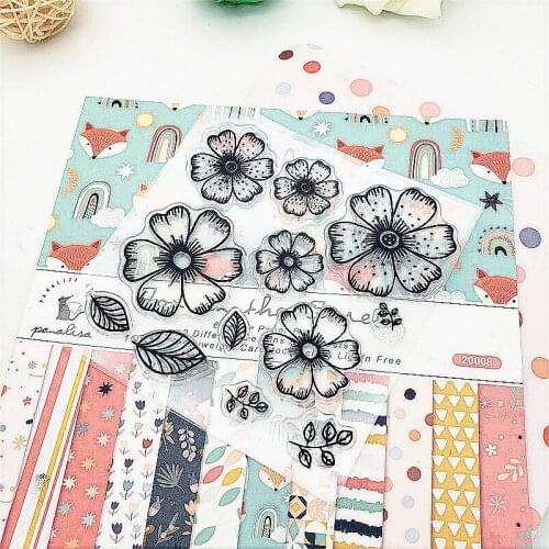 10X10CM Sunflower Clear Stamps Transparent Seal Silicone Seal TPR Christmas Wedding Roller Stamps DIY Scrapbook Album Card