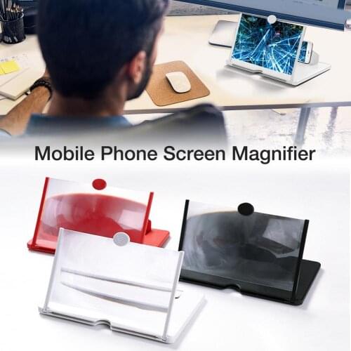 12 inch 3D Mobile Phone Screen Magnifier HD Video Amplifier Stand Bracket Movie Game Magnifying Folding Phone Desk Holder