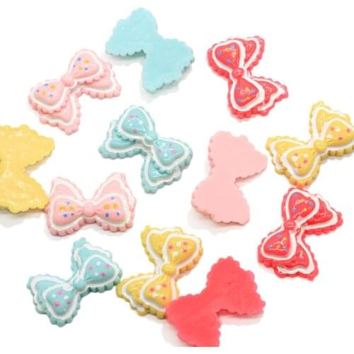 21*31MM Candy Color Mixed Resin Bows Tie Cravat Flatbacks Cabochons Embellishments Crafts Scrapbooking Card Making