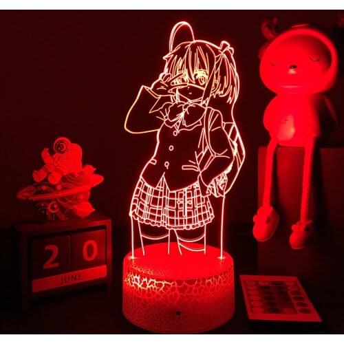 3D Anime Lamp Love Chunibyo Other Delusions Night Light Rikka Takanashi Figure for Bedroom Decor Boys Birthday Gift Dropshipping