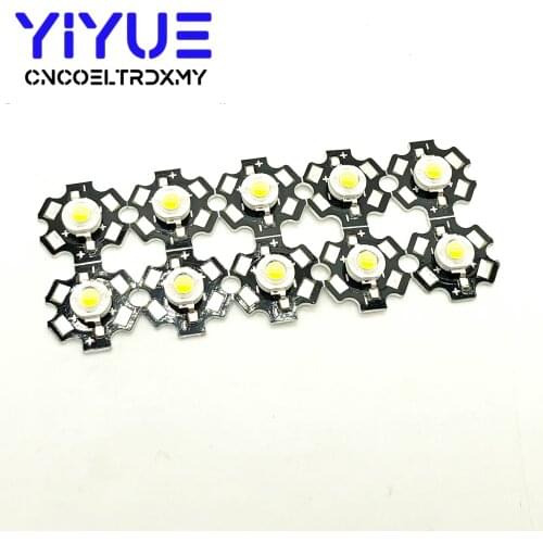 10pcs 1W 3W 5W High Power White LED Beads with 20mm star pcb