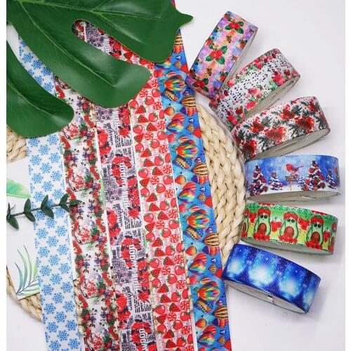 Free shipping 50 yards per size printed grosgrain ribbon 56618