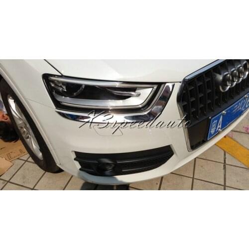 Free Shipping ABS Plastic Front Head Light Eyelid Trim For Audi Q3 2012 2013 2014 2015