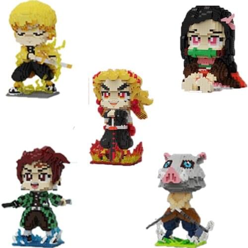 New Demon Slayer Small Particle Building Blocks Puzzle Popular Science Children Assembling Toys Gifts Boys And Girls