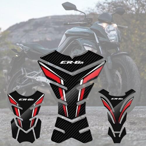 For Kawasaki ER6N ER-6N All Year 3D Carbon-look Motorcycle Tank Pad Protector Sticker