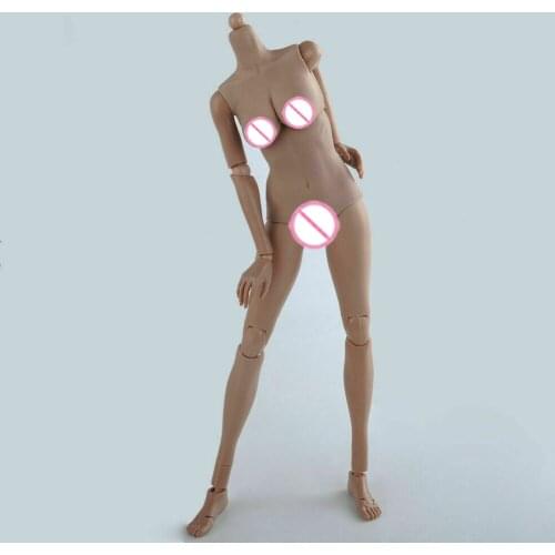 1/6 Scale Wheat Skin Large Breast Female Body Toy Movable Joints 12-inch Action Figure Doll