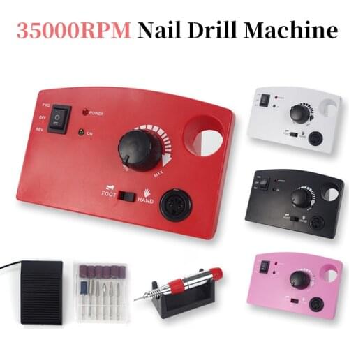 Electric Nail Drill Machine 35000RPM Polishing Equipment Pedicure Cutter Nail Drill Machine Mill Cutter Sets