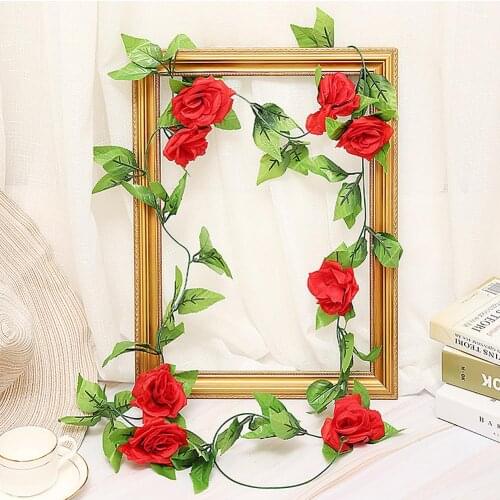 Artificial Silk Roses Ivy Vine With Green Leaves For Home Wedding Decoration Garland Garden DIY Party Decor Artificial Flowers