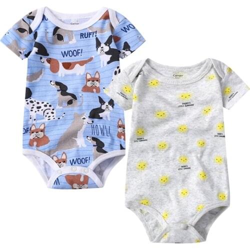 Newborn baby bodysuits short sleevele baby clothes O-neck 0-24M baby Jumpsuit 100%Cotton baby clothing Infant sets