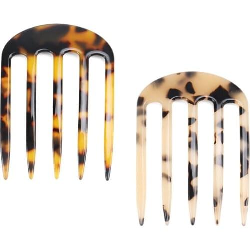 Minimalist Korean Twist Hair Side Comb Cellulose Acetate 5 Teeth Vintage Updo Chignon Hairpin Tortoise Shell Barrette