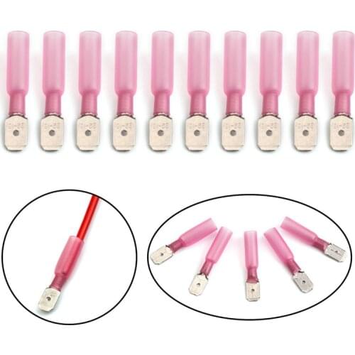 MUFOOR 10PCS Heat Shrink Spade Connectors Terminals Kit Waterproof Insulated Butt Cable Wire Connector Crimping Terminal