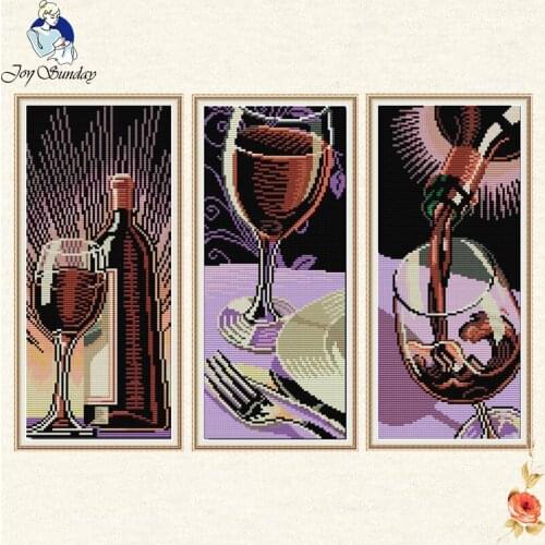 Joy sunday Wine culture still life series Cross Stitch Needlework Home DIY Hand Made Cross Stitch kit DMC 11ct 14ct Embroidery