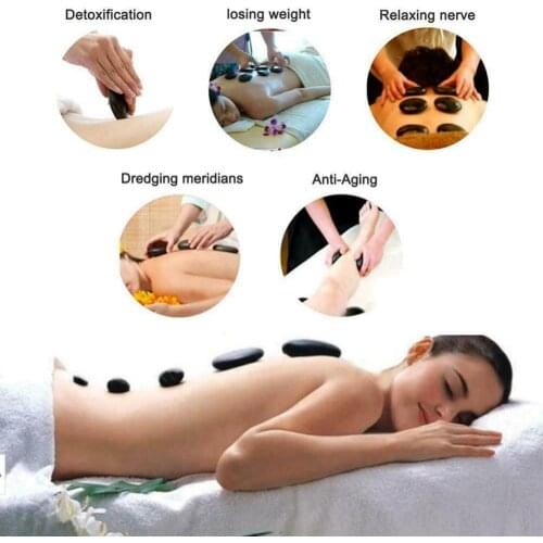 2pcs Hot Basalt Stones Set - Smooth Massage Stones, Body Heating Warmer Stones - Aromatherapy Relaxation Supplies