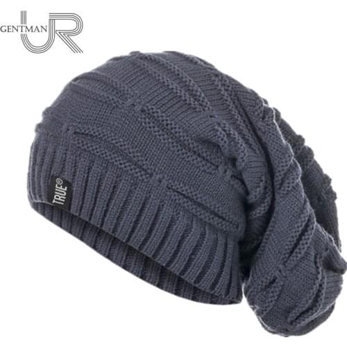 New True Letter Winter Hat Long Size Knitted Cap High Quality Casual Beanies For Men & Women Solid Bonnet Cap