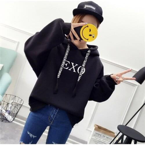 Kpop EXO New Fashion 2021 Autumn new warm Women/Men Hoodies streetwear harajuku Long Sleeve Hooded Sweatshirts Female clothes