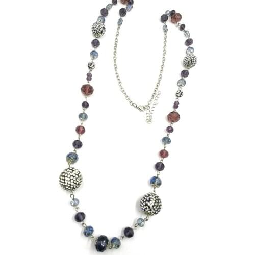 Couldxin Long Sweater Necklace Handmade Glass Beads Chain Necklace Big Clay Ball Women Accessories Jewelry For Best Gift