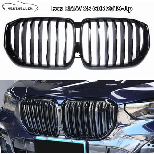 G05 Front Grills ABS & Carbon Fiber Racing Grill for BMW X5 G05 2019 2020 Front Bumper Grill Replacement M Color Double Slats