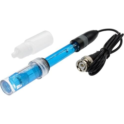PH Electrode Sensor Probe BNC Connector for Hydroponics Aquarium Water PH Meter Tester Monitor Detector 0-14 Rechargeable