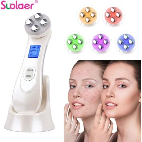 Radiofrequency Facial Lifting Mesotherapy RF&EMS Face Lifting 5 in 1 LED Photon Firming Anti Aging Beauty Acne Wrinkle Remover