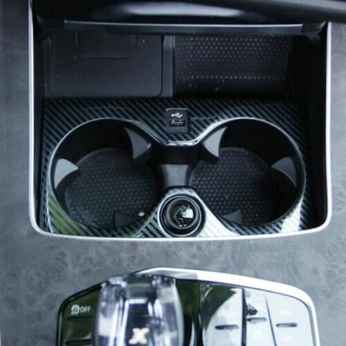 Automobile water cup holder panel carbon fiber decorative frame for BMW X5 2019