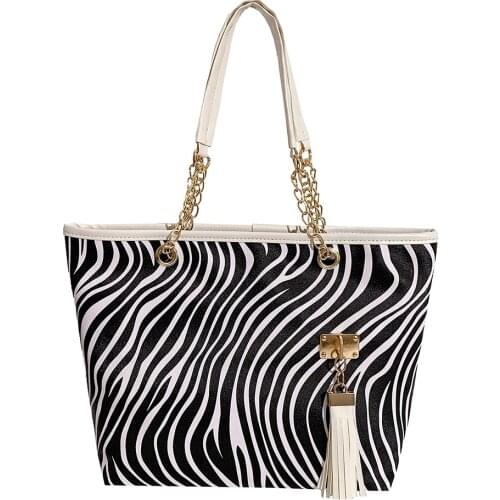 Fashion Animal Printing Shoulder Tote Bag Women Large Capacity Shopping Handbags Female PU Leather Zipper Hand Bags