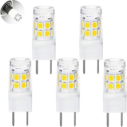 LED G8 Light Bulb, G8 GY8.6 Bi-pin Base LED, Not Dimmable T4 G8 Base Bi-pin Xenon JCD Type LED 120V (5-Pack) (G8 3W)