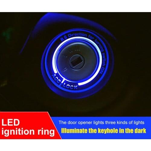 LED Light Decoration sticker for Auto Accessories for Ford Focus 2 Focus 3 Kuga Mondeo Car Ignition Key Ring