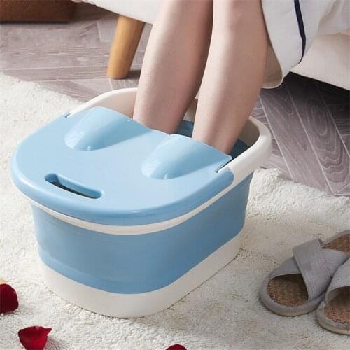 Wonderlife Foot Wash Tub with Lid Sauna Soaking Foaming Massage Bucket Pedicure Foot Bath Basin Portable Foldable Footbath Hot