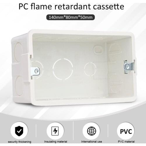 Internal Cassette White Back Box Wall Mounting Box 144*84*50mm For 146mm*86mm Standard Switch and Socket