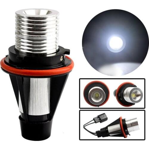 Yetaha 2Pcs Angel Eye LED Bulbs 6000K White 5W CREE LED Light for BMW E39 E59 E53 E60 E31 E63 E64 E65 E66 E83 E87 Car Headlight