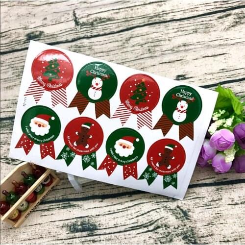 1PC/5PC Vintage Christmas Theme Series Badge Design DIY Multifunction Seal Sticker Gift Sticker Gift Label