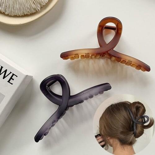 1pc New Korea Girls Matte Frosted Hair Clip Crab Hair Claw Women Hair Accessories Cool Color Hair Claw Large Geometric Barrettes