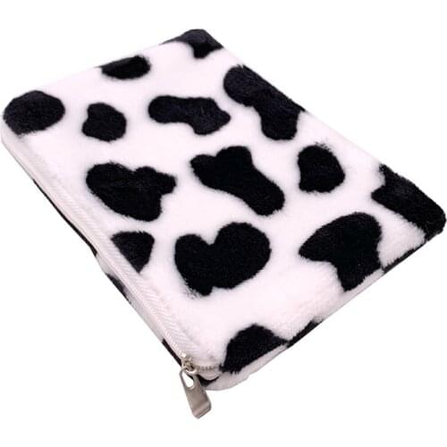 1PC Cow Pattern Plush Coin Purses Mini Coin Wallet Storage Bag Card Holder Credit ID Wallet Pocket Women Girls Female Coin Purse