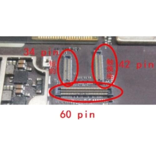 10pcs/lot For iPad 6 Air 2 Touch Screen / lcd Digitizer Glass FPC Connector Plug on mainBoard motherboard Pin