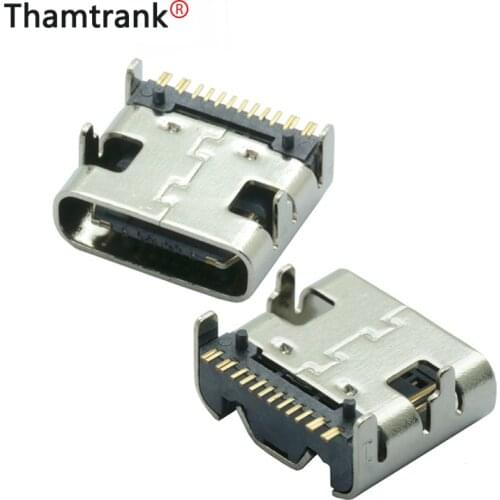 10pcs/lot Type C 16 Pin SMT Socket Connector USB 3.1 Type-C Female Placement SMD DIP for PCB design DIY high current charging